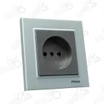 پریز برق ساده نقره زغال سنگی برلیان ایران الکتریک