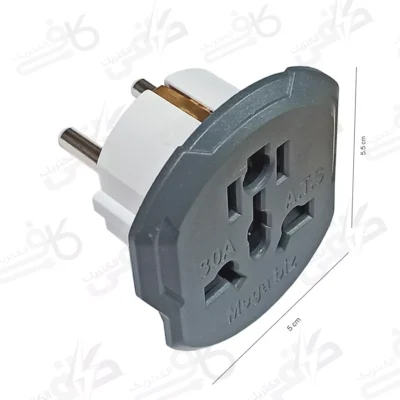 دوشاخه مگابیز تبدیل 3به 2 همه كاره ارت دار لبه دار
